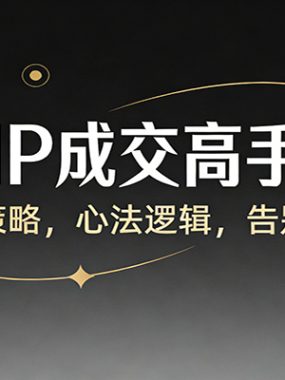 高客单IP成交高手训练营：定制成交策略，心法逻辑，告别廉价沟通