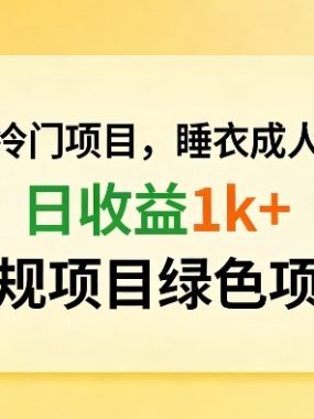 闲鱼冷门项目，情趣内衣成人用品，日收益1k+，正规项目绿色项目
