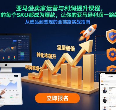 亚马逊卖家运营与利润提升课程，让你的每个SKU都成为爆款，让你的亚马逊利润一路飙升(更新26年3月)