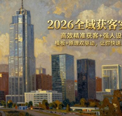 2026全域获客实战课：高效精准获客+强人设IP品牌力，模板+原理双驱动，让你快速上手自由创新