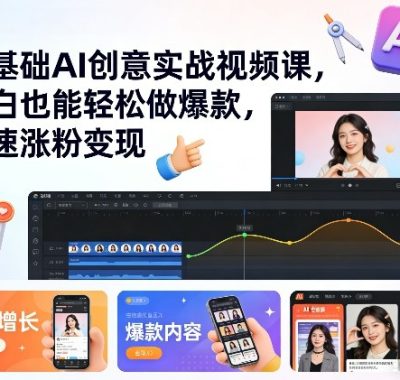 零基础AI创意实战视频课，小白也能轻松做爆款，快速涨粉变现