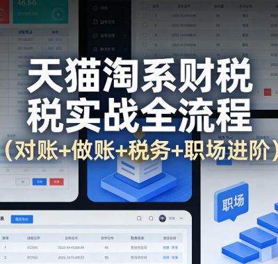 天猫淘系财税实战全流程（对账+做账+税务+职场进阶）