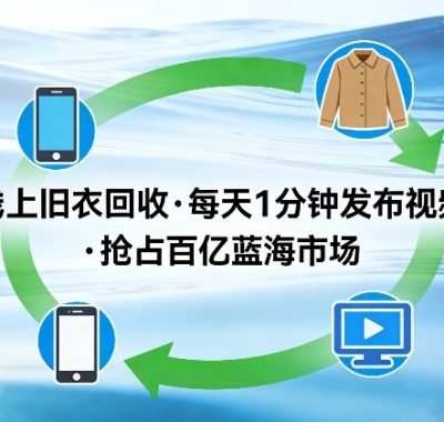 线上旧衣回收项目，我们给你提供视频，每天花一分钟发布视频，抢占百亿蓝海市场【揭秘】