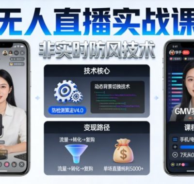 宝子哥无人直播实战课，非实时防风技术，聚焦抖音快手等平台直播带货，轻松开启直播变现之路（更新2026年3月）
