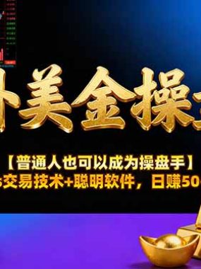 海外美金操盘手技术【普通人操盘手手册】Vegas交易技术+聪明软件，日赚50-100U