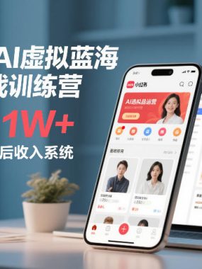 小红书AI虚拟蓝海电商实战训练营，单月入1W+，0基础打造睡后收入系统(更新)