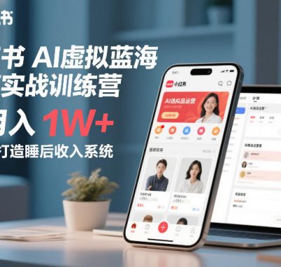 小红书AI虚拟蓝海电商实战训练营，单月入1W+，0基础打造睡后收入系统(更新)