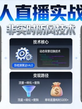 宝子哥无人直播实战课，非实时防风技术，聚焦抖音快手等平台直播带货，轻松开启直播变现之路（更新2026）