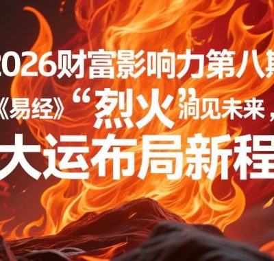 2026财富影响力第八期，以《易经》智慧洞见未来，借“离火”大运布局新程