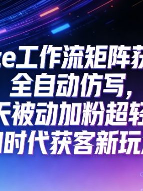 公众号coze工作流矩阵获客，全自动仿写，每天被动加粉超轻松，AI时代获客新玩法