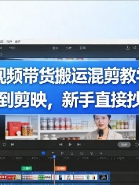 短视频带货搬运混剪教学，只用到剪映，新手直接抄作业