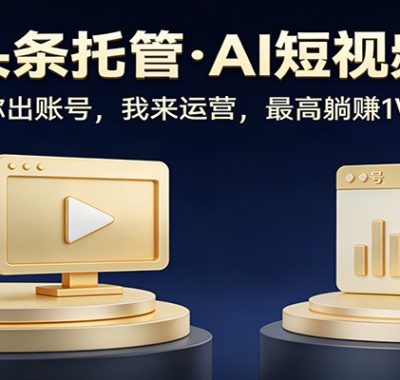 头条号AI托管，我提供作品，你提供账号，每天5分钟发布，小白躺赚3000+