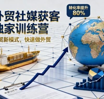 外贸社媒获客独家训练营，外贸新模式，快速做外贸（更新26年2月）