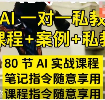 AI指令实战课，课程+案例，80节AI实战课程，笔记指令随意享用，课程指令随意享用(更新26年3月)