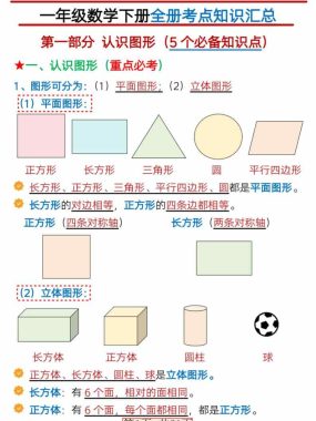 一年级下数学全册考点汇总