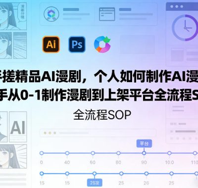 手搓精品AI漫剧，个人如何制作AI漫剧，新手从0-1制作漫剧到上架平台全流程SOP