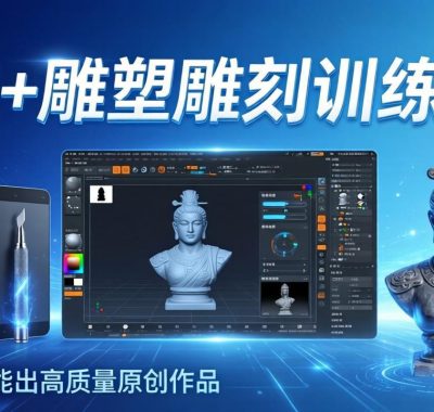 AI+雕塑雕刻训练营：从AI创作、大模型训练到3D雕刻 + 渲染，零基础也能出高质量原创作品