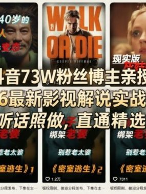 抖音73W粉丝博主亲授，2026最新影视解说实战教学，全程听话照做，直通精选独家