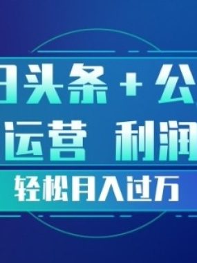 今日头条+公众号双重代运营模式，每天花费十分钟发布，单日稳定变现3张+【揭秘】