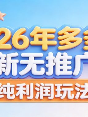 2026年多多虚拟最新无推广，纯利润玩法