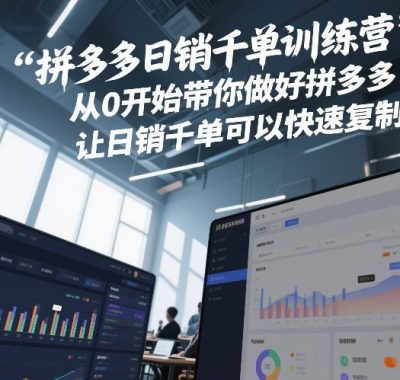 拼多多日销千单训练营，从0开始带你做好拼多多，让日销千单可以快速复制(更新26年2月)