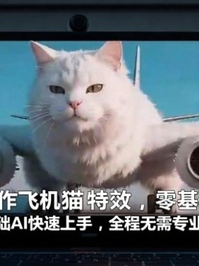 AI制作飞机猫特效，零基础AI快速上手，全程无需专业技能