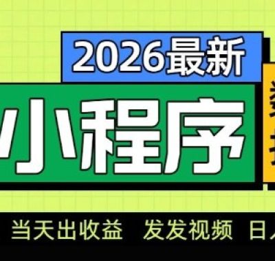 2026最新AI数字人小程序推广项目，当天做当天出收益，发发视频，日入9张【揭秘】