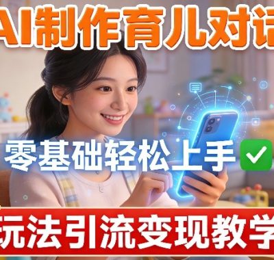 AI制作育儿对话，零基础轻松上手，玩法引流变现教学