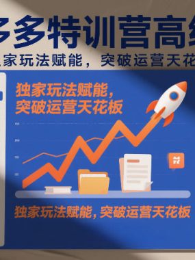 拼多多特训营高阶班，独家玩法赋能，突破运营天花板(更新26年3月13日)