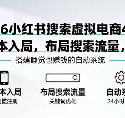 2026小红书搜索虚拟电商4.0：0成本入局，布局搜索流量，搭建睡觉也赚钱的自动系统