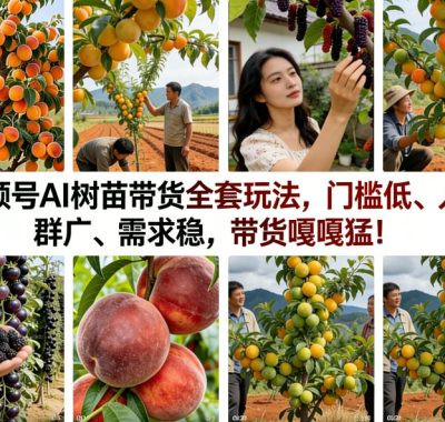 视频号AI树苗带货全套玩法，门槛低、人群广、需求稳，带货嘎嘎猛！