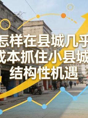 付费文章：怎样在县城几乎0成本抓住小县城的结构性机遇