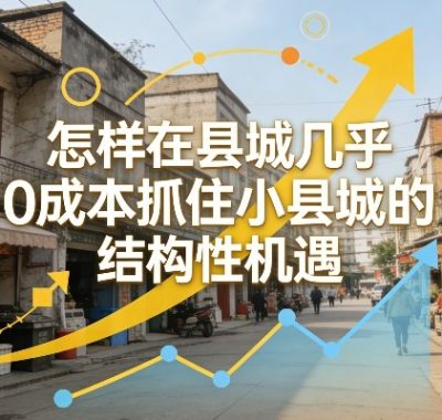 付费文章：怎样在县城几乎0成本抓住小县城的结构性机遇