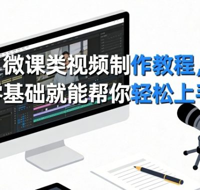 微课类视频制作教程，零基础就能帮你轻松上手