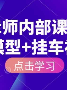 IP剪辑师内部课，涨粉跑模型+挂车视频(更新)