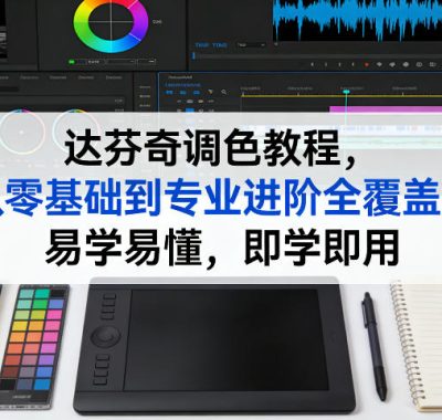 达芬奇调色教程，从零基础到专业进阶全覆盖，易学易懂，即学即用