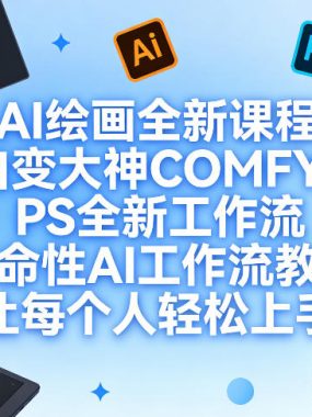 AI绘画全新课程，小白变大神COMFYUI+PS全新工作流，革命性AI工作流教学，让每个人轻松上手