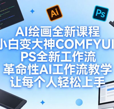 AI绘画全新课程，小白变大神COMFYUI+PS全新工作流，革命性AI工作流教学，让每个人轻松上手