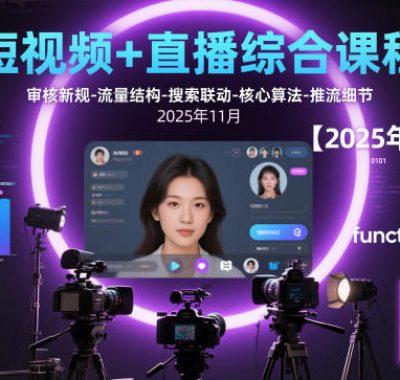 短视频+直播综合课程，审核新规-流量结构-搜索联动-核心算法-推流细节【更新3月】