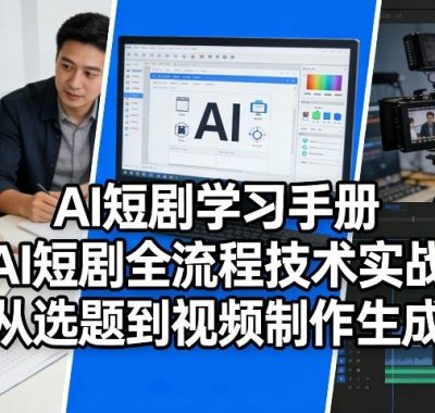 AI短剧学习手册，AI短剧全流程技术实战，从选题到视频制作生成