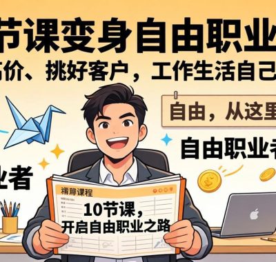 10 节课变身自由职业者！敢收高价、挑好客户，工作生活自己说了算