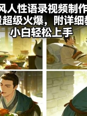AI古风人性语录视频制作教学，流量超级火爆，附详细教程，小白轻松上手