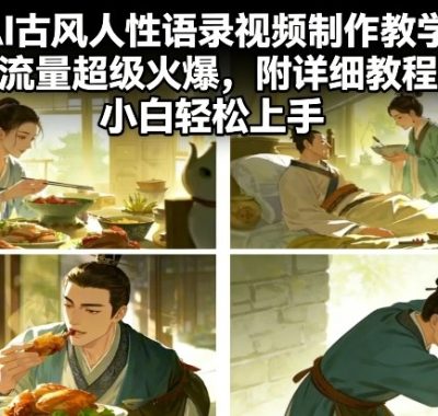 AI古风人性语录视频制作教学，流量超级火爆，附详细教程，小白轻松上手