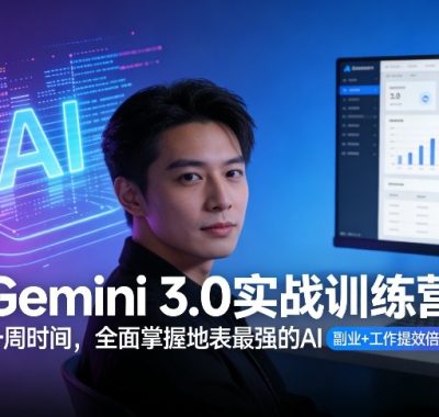Gemini 3.0实战训练营，一周时间，全面掌握地表最强的AI，副业+工作提效倍增（更新）