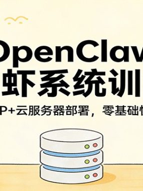 OpenClaw小龙虾系统训练营：一人公司SOP，云服务器部署，零基础快速上手实操