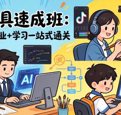 AI工具速成班：职场+副业+学习一站式通关，20+爆款类型+剪映技巧+抖音算法，0基础快速上手