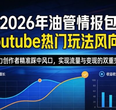 2026年油管情报包，youtube热门玩法风向标，助力创作者精准踩中风口，实现流量与变现的双重突破（更新）