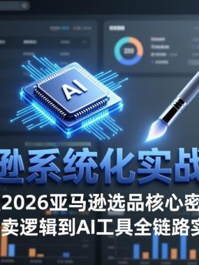 亚马逊系统化实战课-更新3月：2026最新选品方法论，从热卖原因分析到AI作图，提升选品成功率
