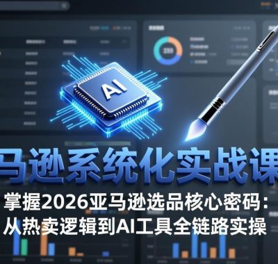亚马逊系统化实战课-更新3月：2026最新选品方法论，从热卖原因分析到AI作图，提升选品成功率