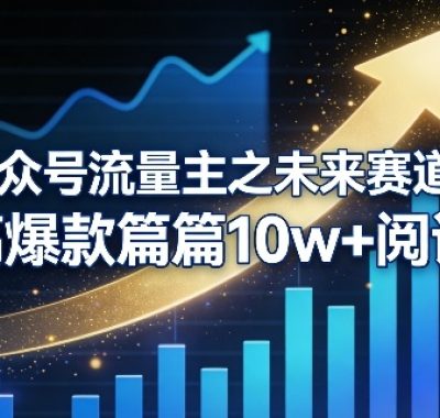 公众号流量主之未来赛道，高爆款篇篇10w+阅读